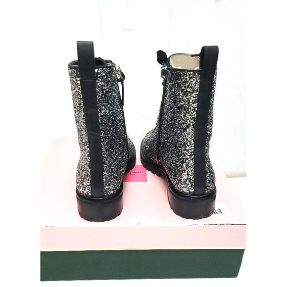 Kate Spade Women's Jemma Black Silver Glitter Fashion Boots Size 9 NIB MSRP 289 - Picture 8 of 12